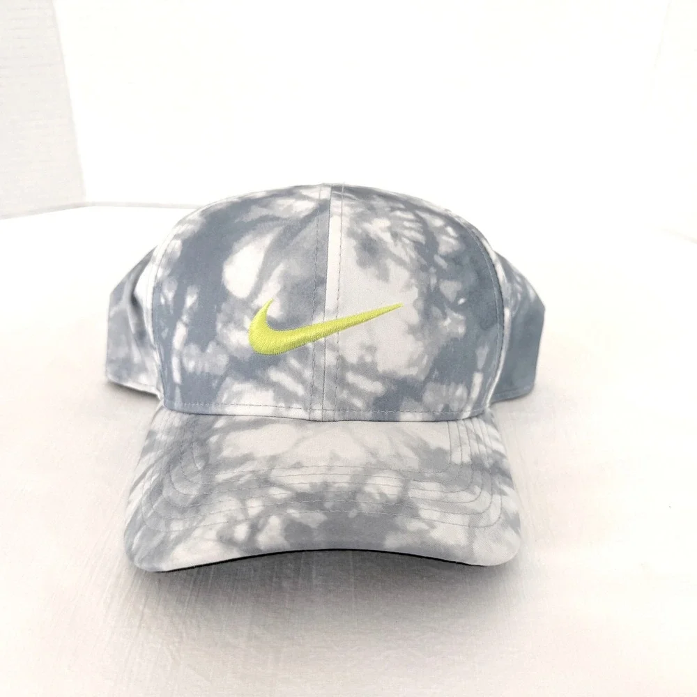 Nike Classic99 Dri-FIT Hat Mens L/XL Grey White Tie Dye Excellent Swoosh Cap